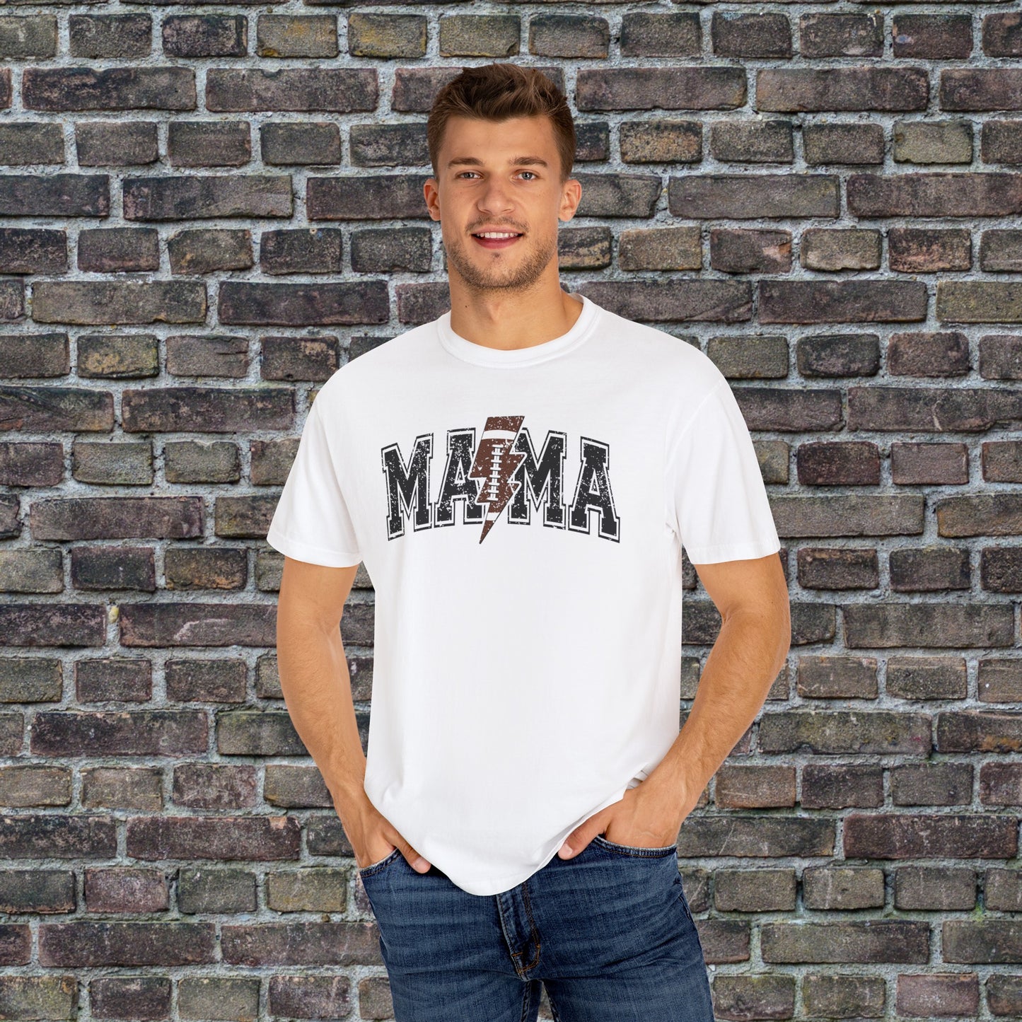 Football Mama Bolt Comfort Colors T