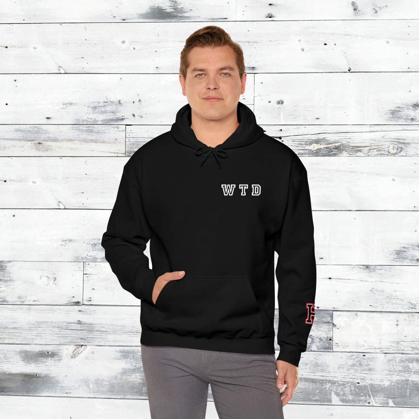 Heath Hawks WTD front Southside Strong back - H Cuff  - Hoodie
