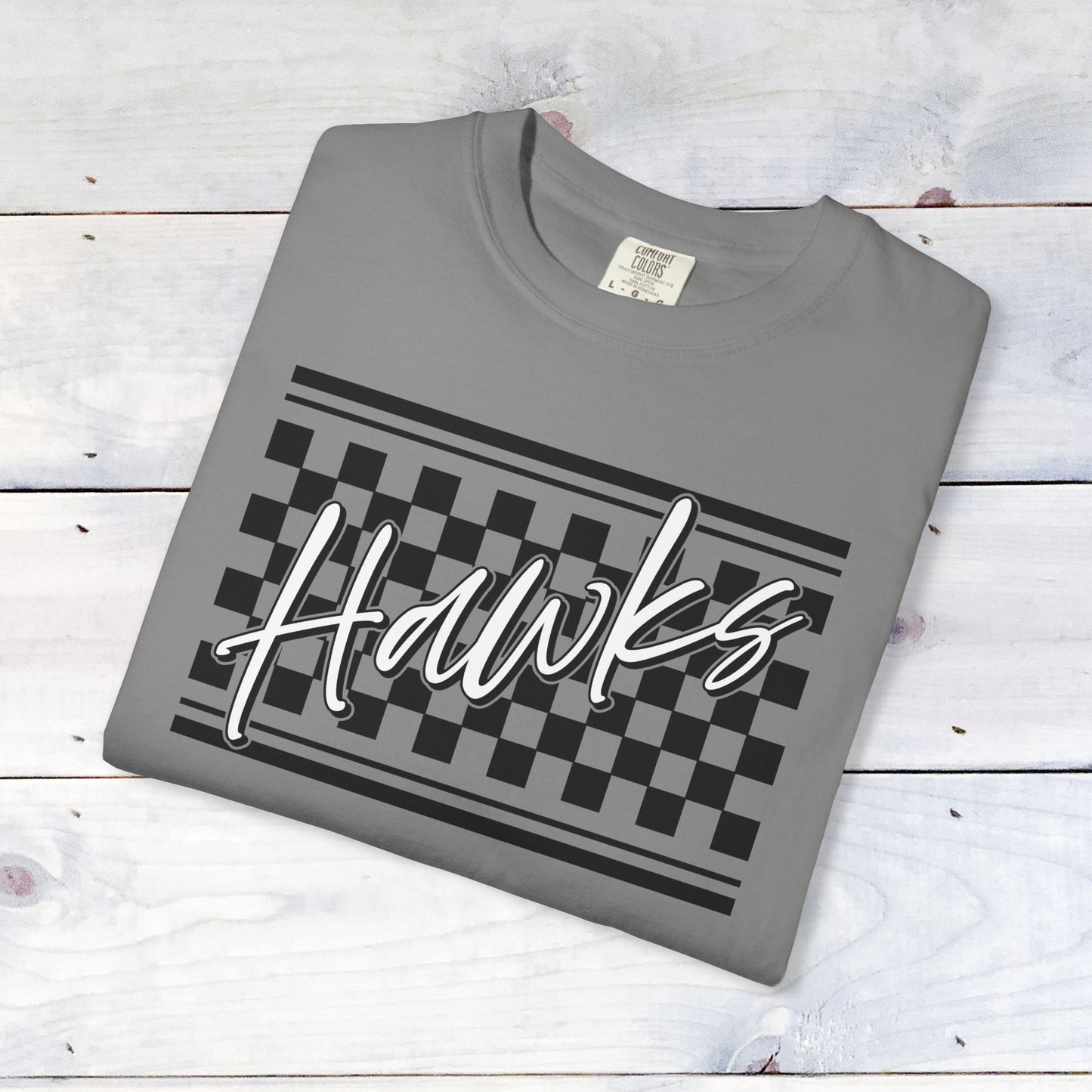 Heath Hawks Checkered Comfort Colors Unisex Tee