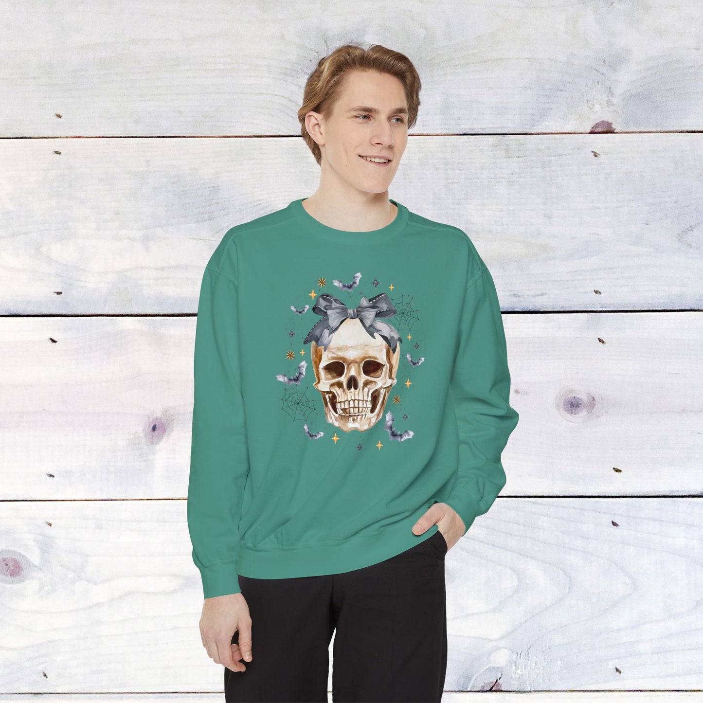 Pretty Bow Skull Comfort Colors Sweater