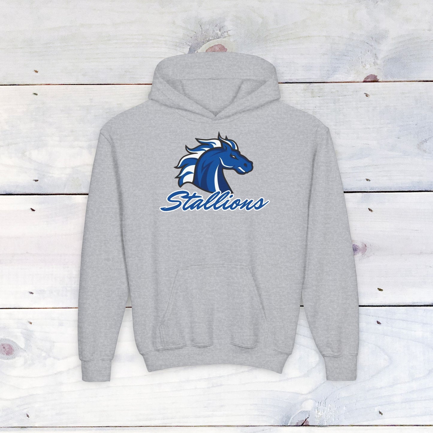 Custom Stallions #9 Youth Heavy Blend Hooded Sweatshirt