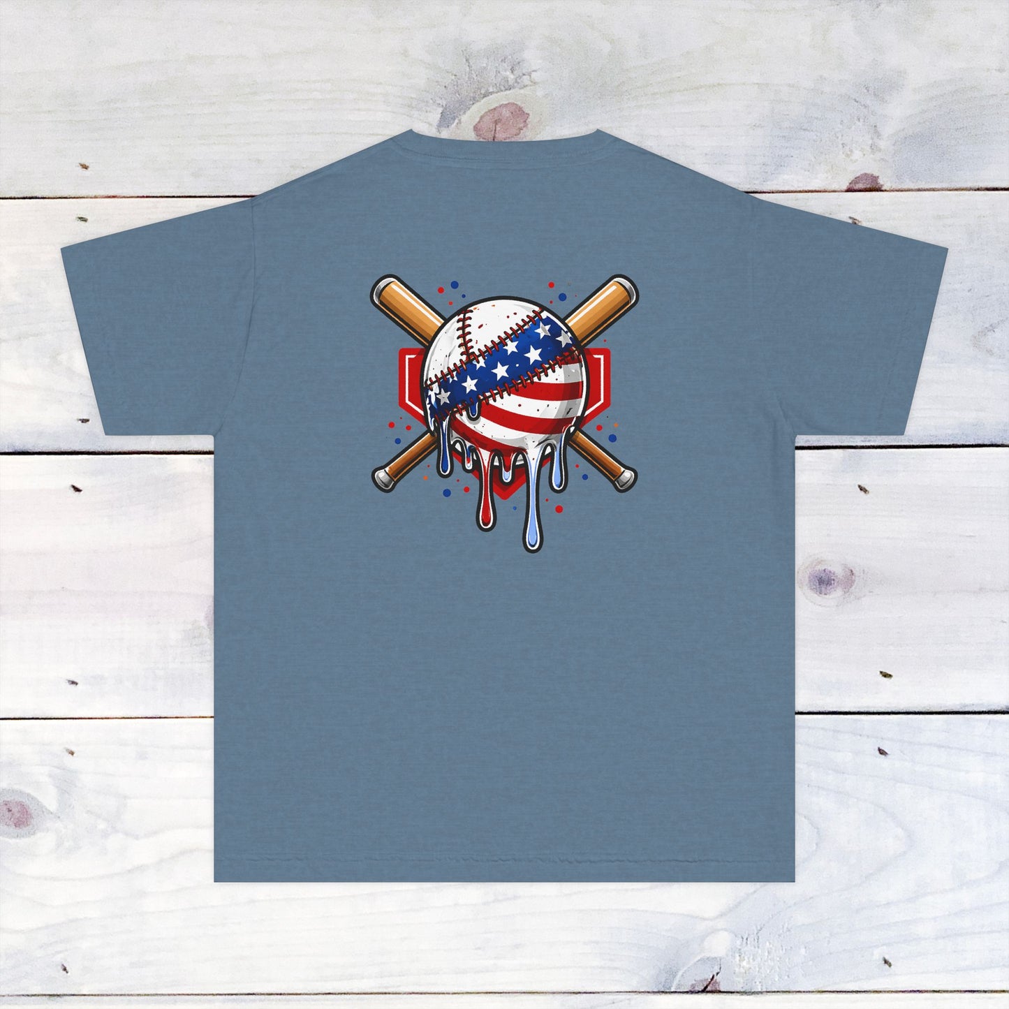 Youth GOATS Baseball Drip Tee -Comfort Colors