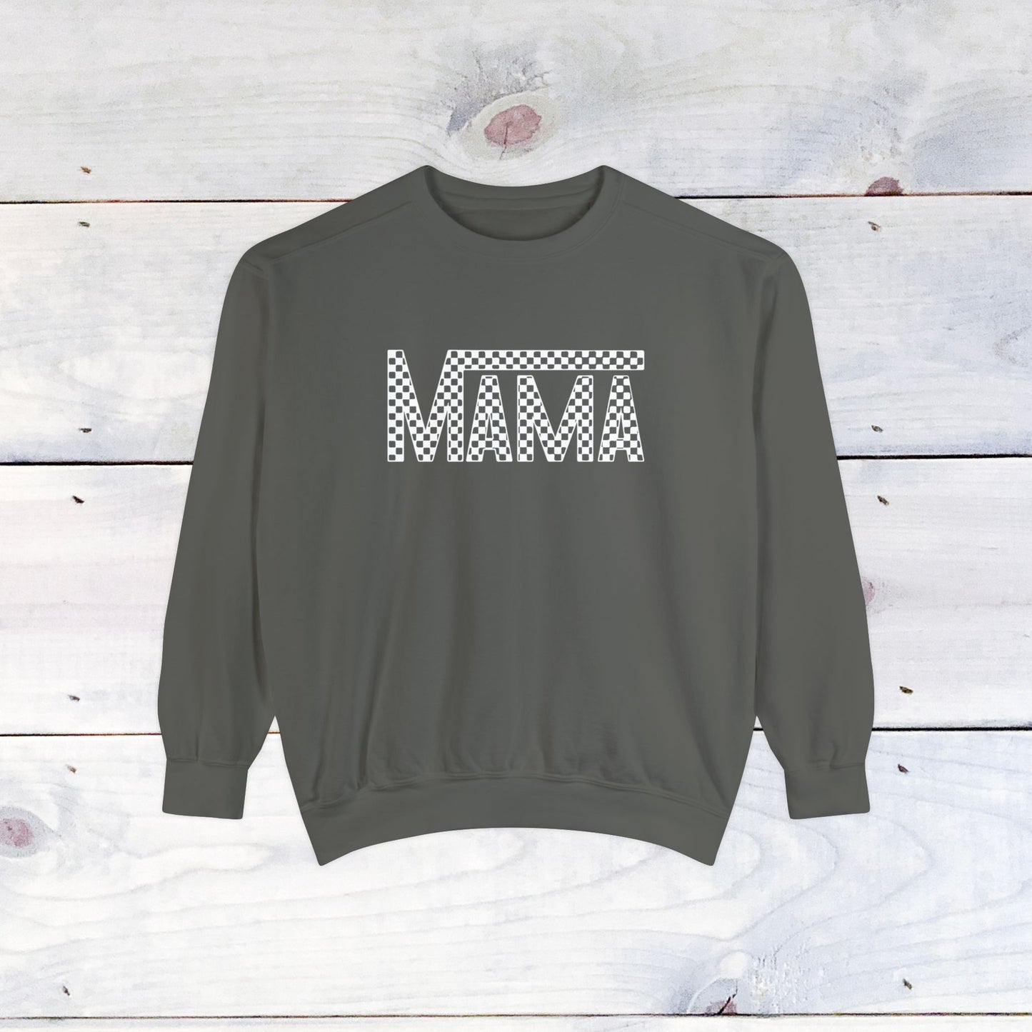 Mama Checkered Comfort Colors Sweater