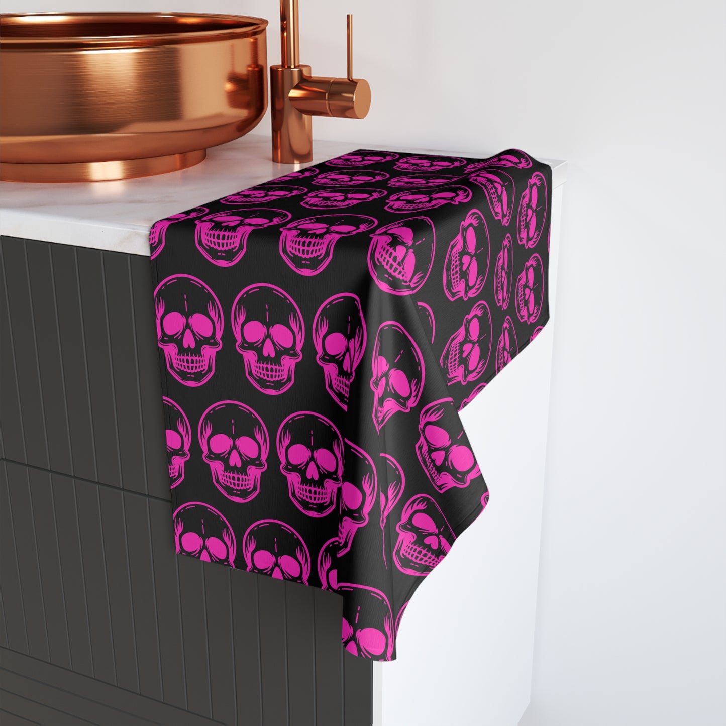 Pink Skull Hand Towel