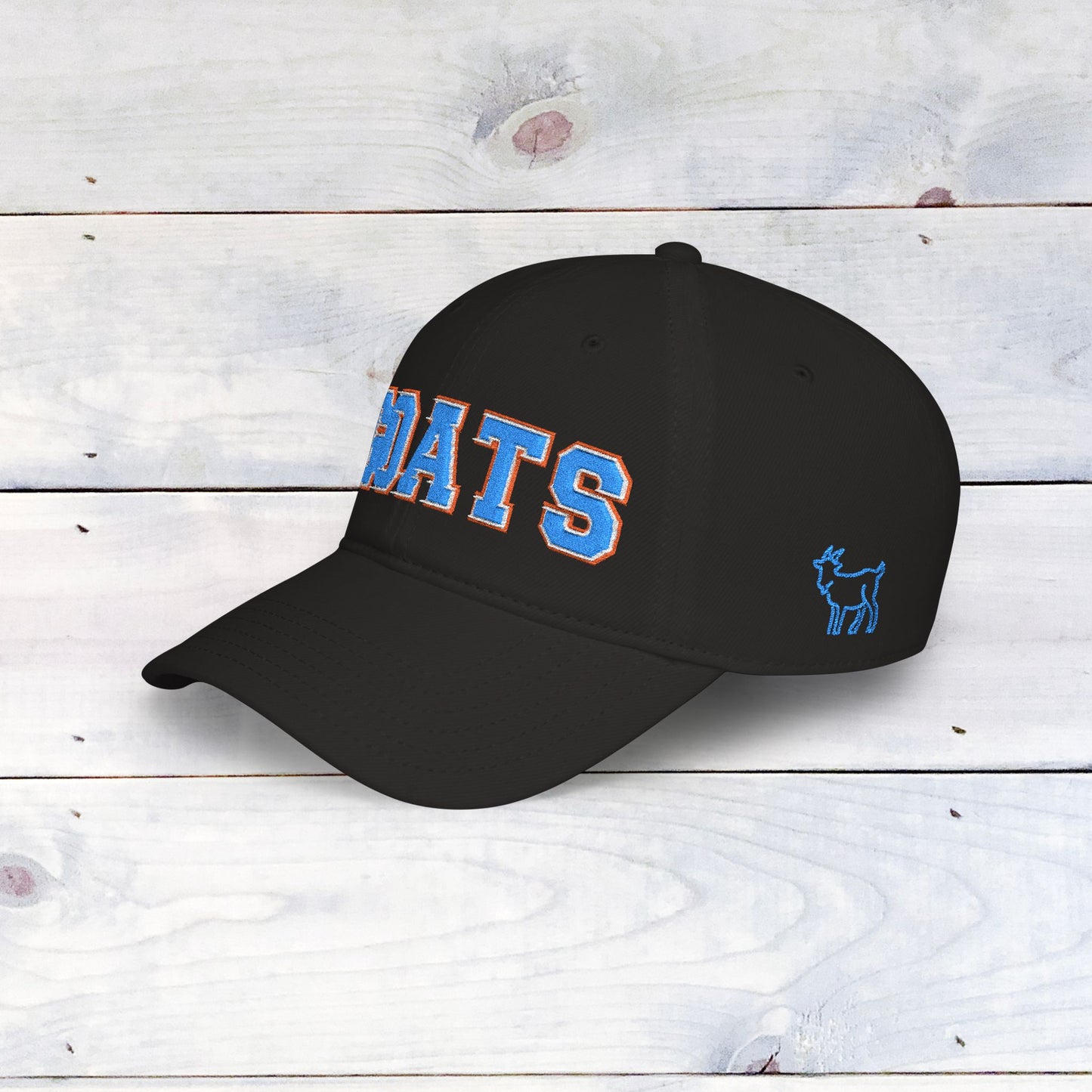 GOATS Embroidered Baseball Cap — Vintage Chenille Team Letterman Hat