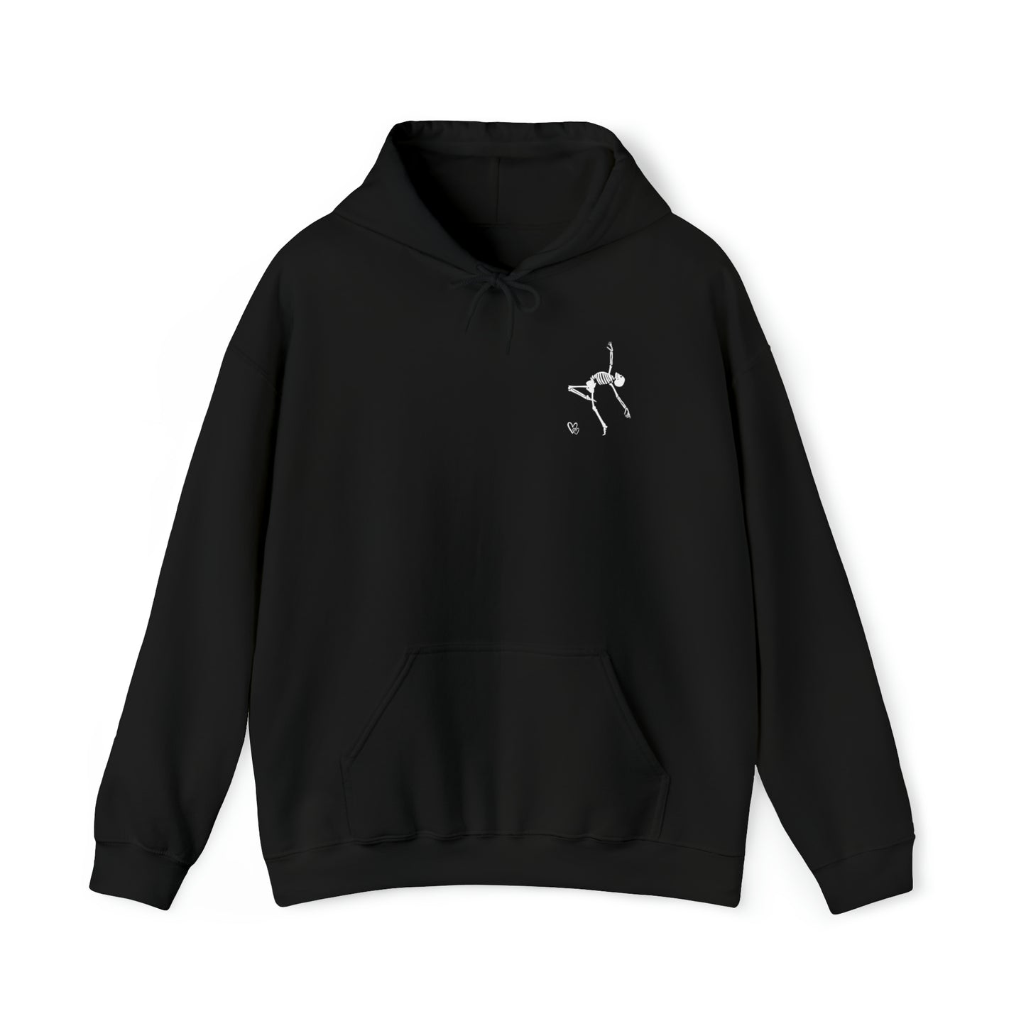 Dancing Skeleton Hoodie- Dancing Skeleton Front- Multi -Dancing Skeleton Back, Mutliple Color Options, Unisex Heavy Blend™ Hooded Sweatshirt