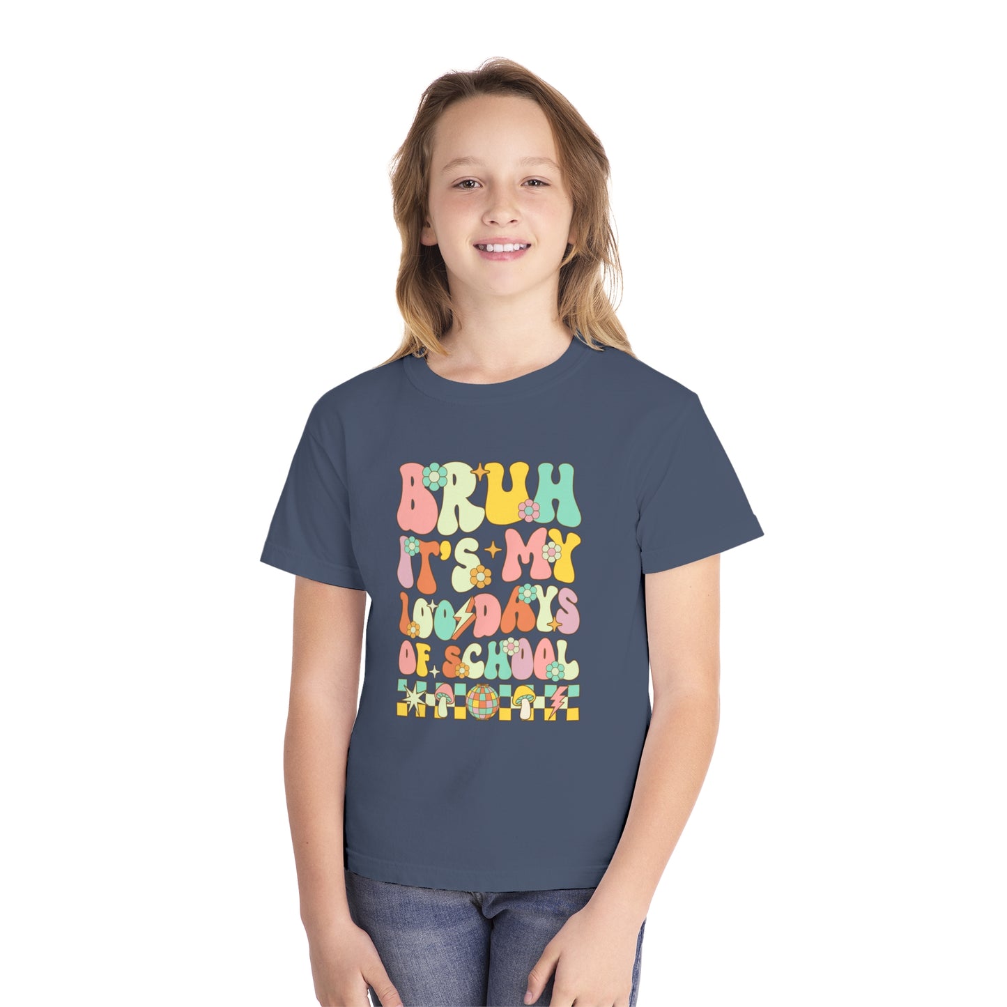 Youth BRUH 100 Days Comfort Colors Tee