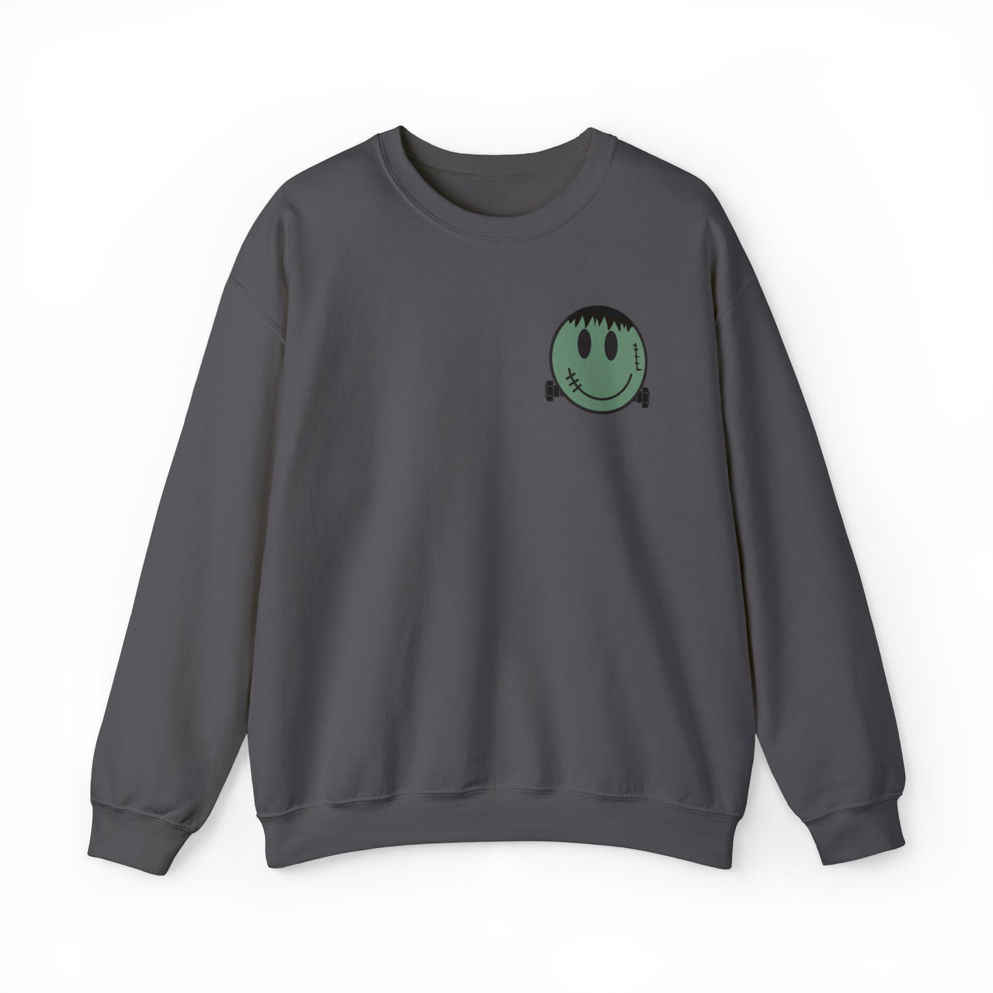 Halloween - Franken Smile Front, Halloween Bolt Back - Sweater / Pullover