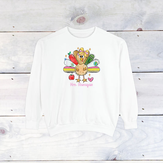 Teacher Turkey Unisex Comfort Colors Sweater