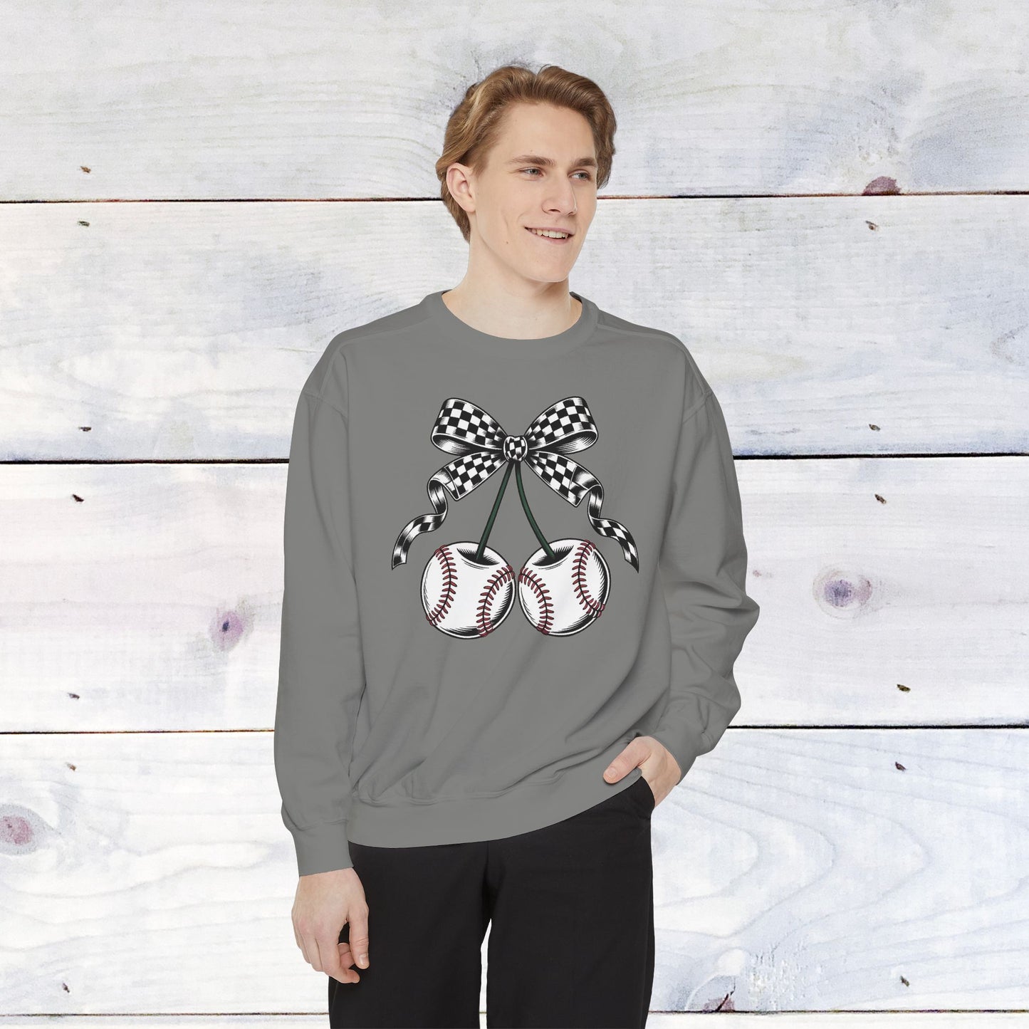 Baseball Cherries Comfort Color Sweatshirt