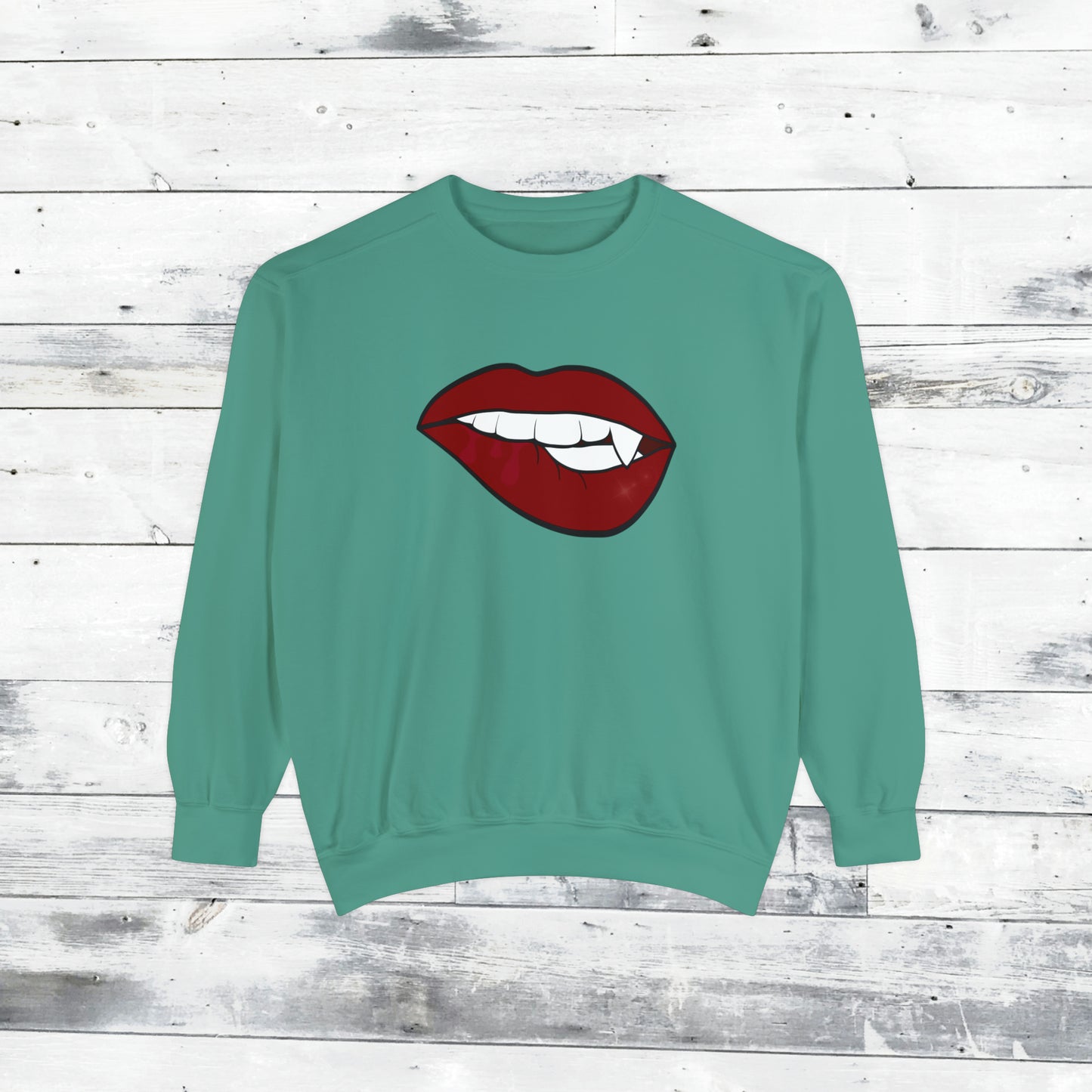 Biting Lip Vampire Fang Comfort Colors Sweater