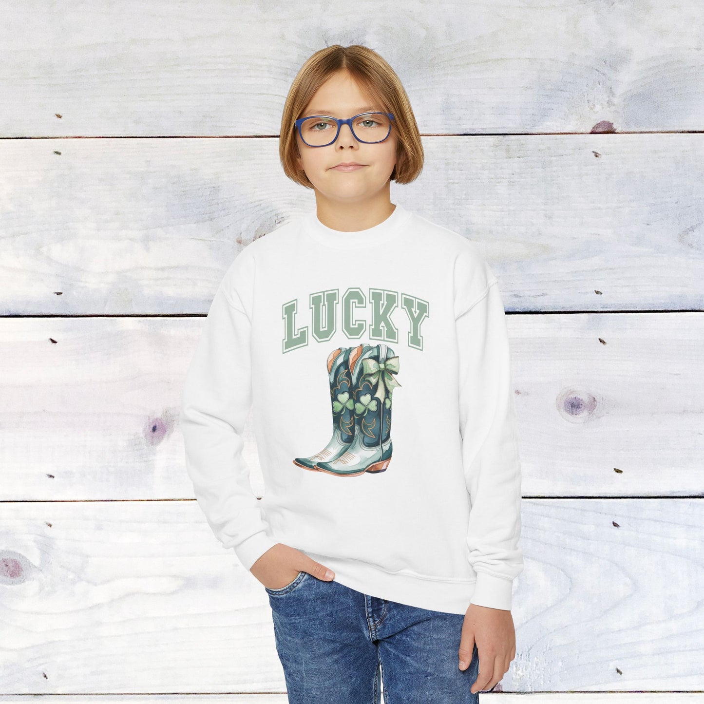 Lucky Boots Youth Crewneck Sweatshirt