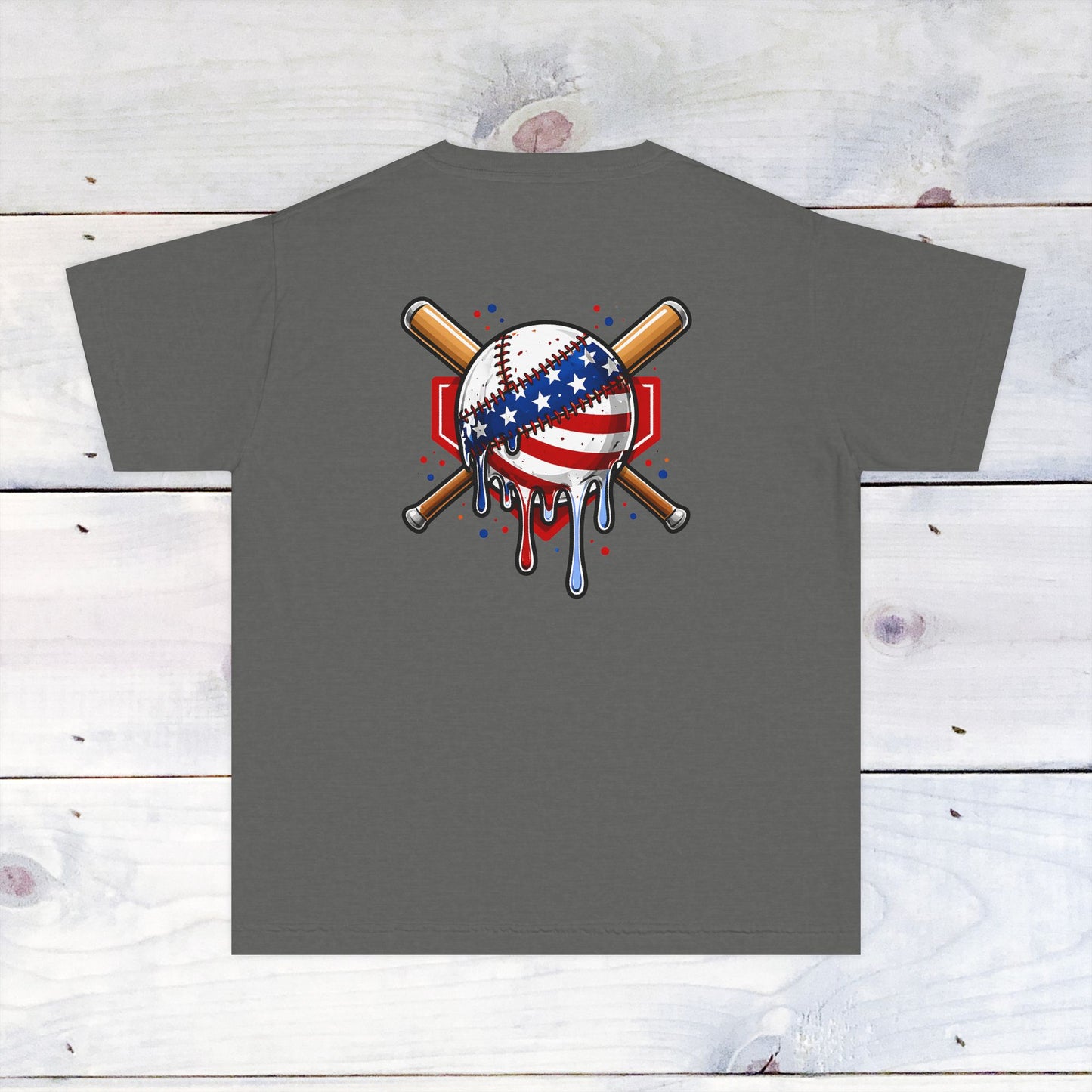 Youth GOATS Baseball Drip Tee -Comfort Colors