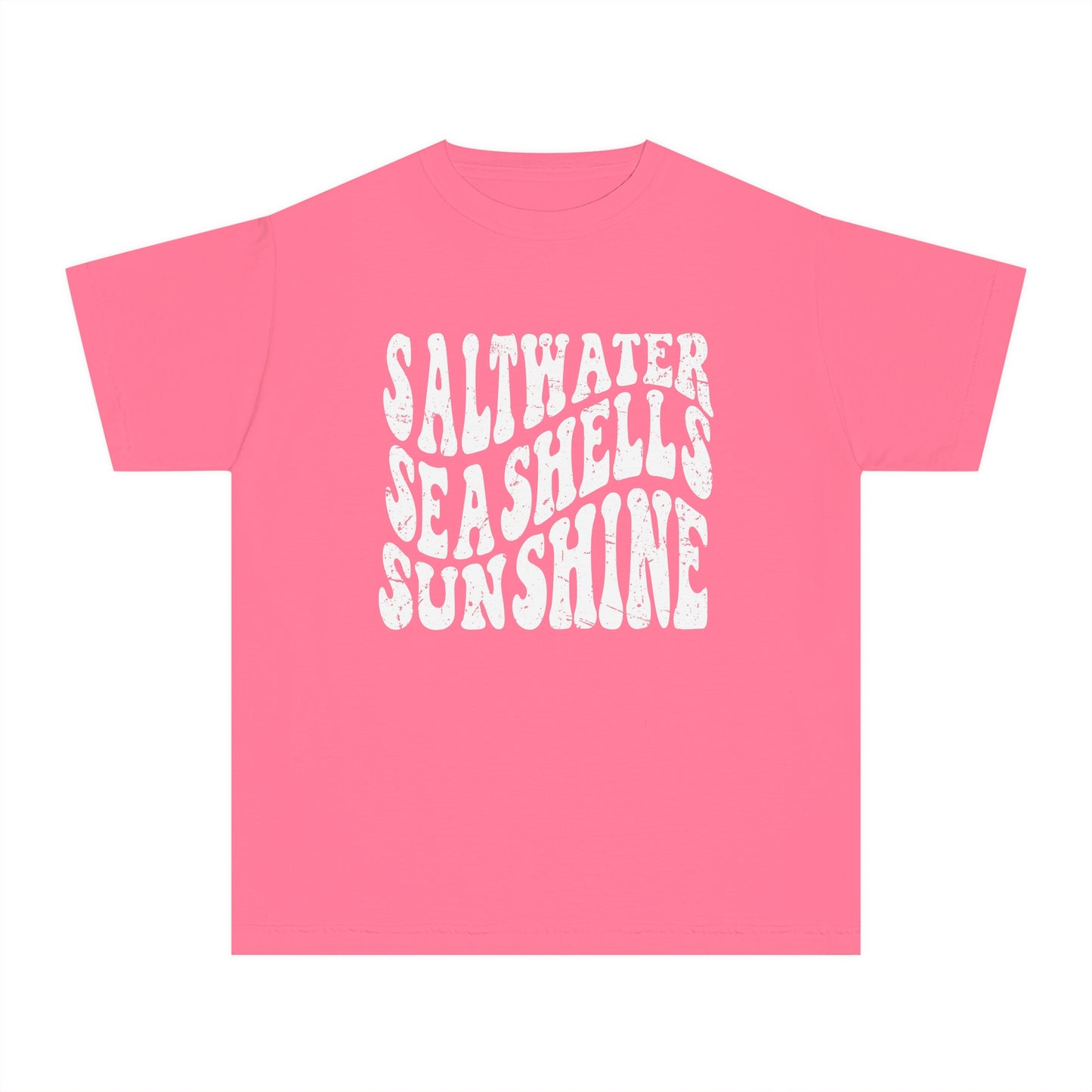 Youth Saltwater, Seashells, Sunshine Comfort Colors Youth Tee