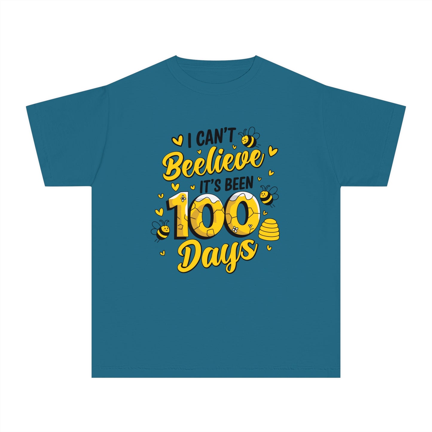 Youth I Can't Beelieve 100 Days Comfort Colors Tee
