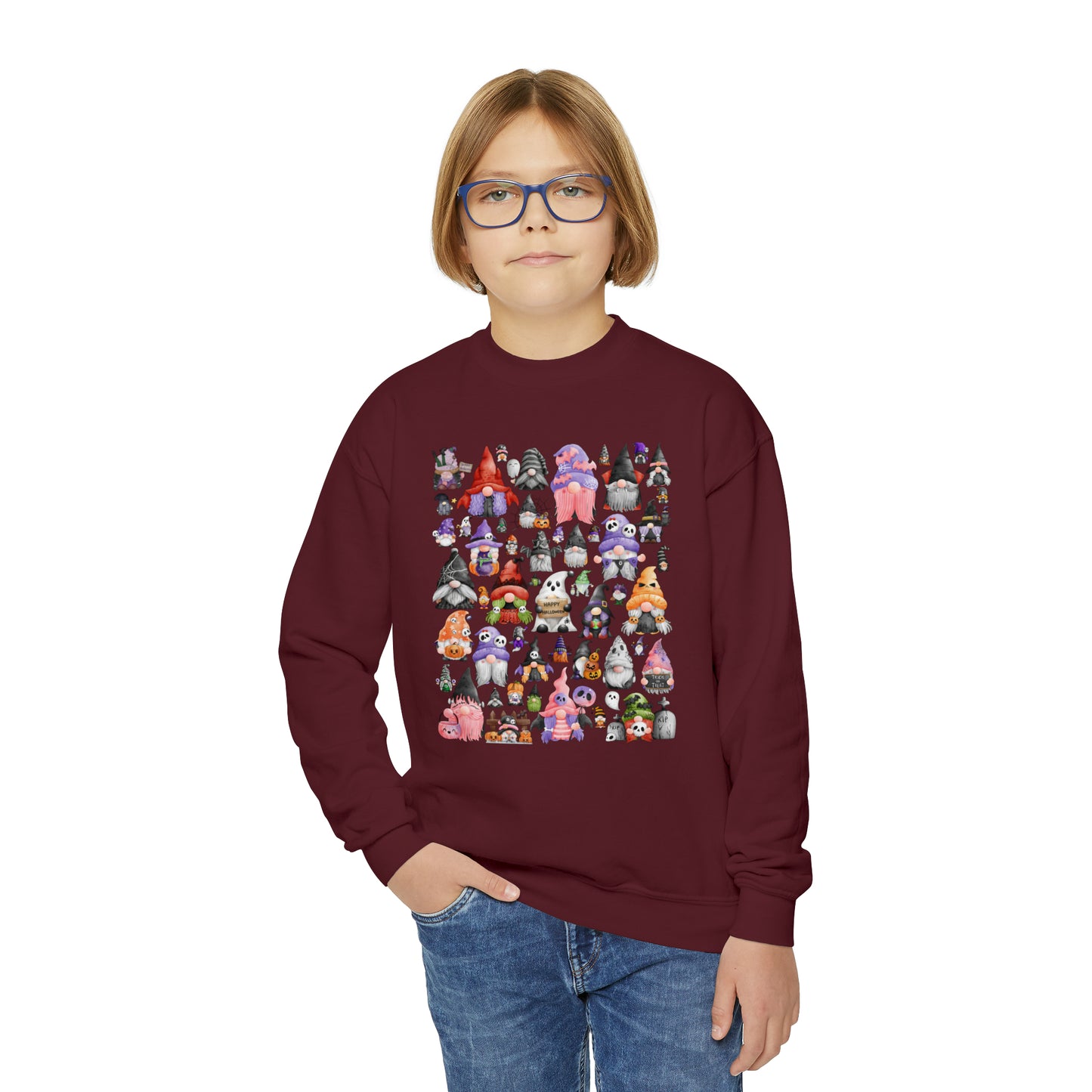 The Gnome Halloween Youth Crewneck Sweatshirt