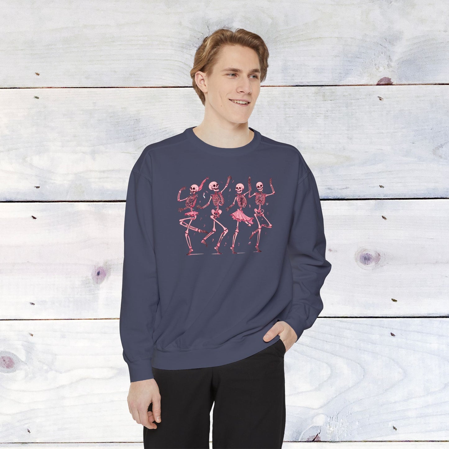 Pink Dancing Skellys Comfort Colors Sweater
