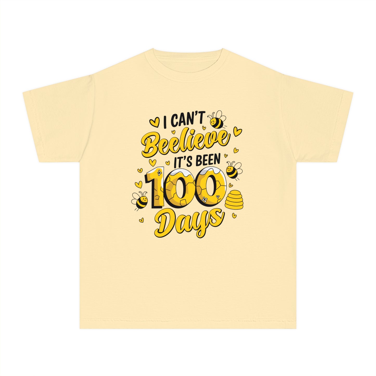 Youth I Can't Beelieve 100 Days Comfort Colors Tee
