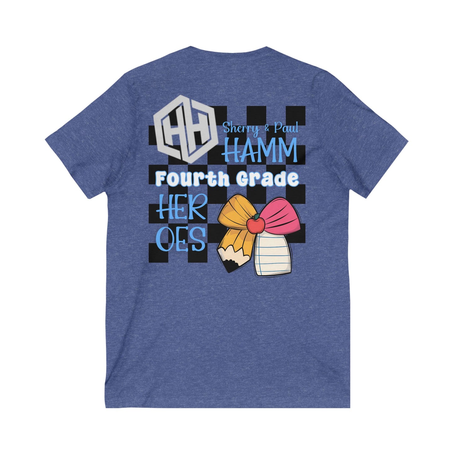 Personalized Fourth Grade Hamm Teacher V-Neck Tee