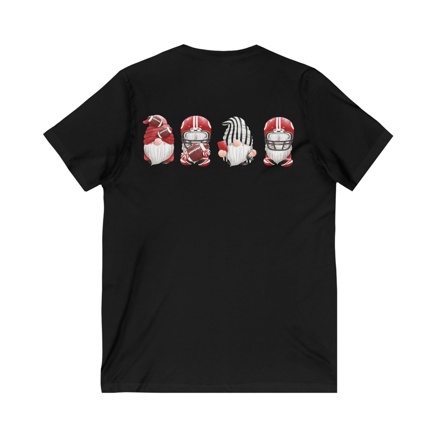 Gnome Red Football V Neck Unisex T-Shirt