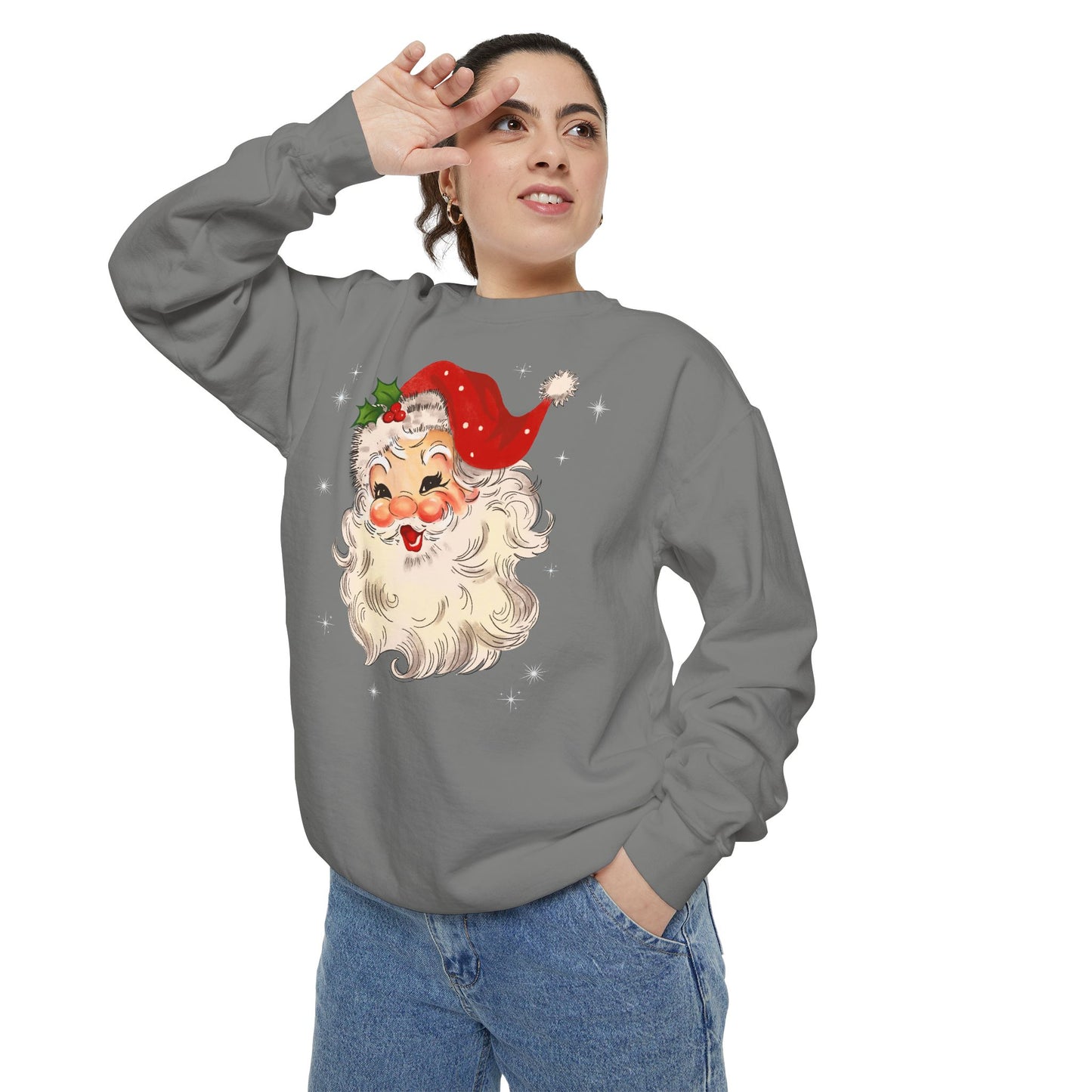 Sparkle Santa Comfort Colors Sweater