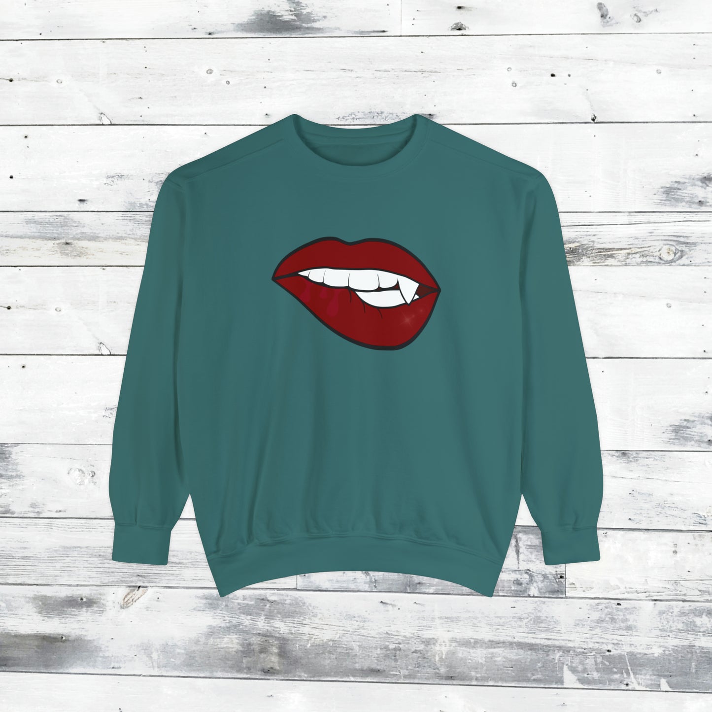 Biting Lip Vampire Fang Comfort Colors Sweater