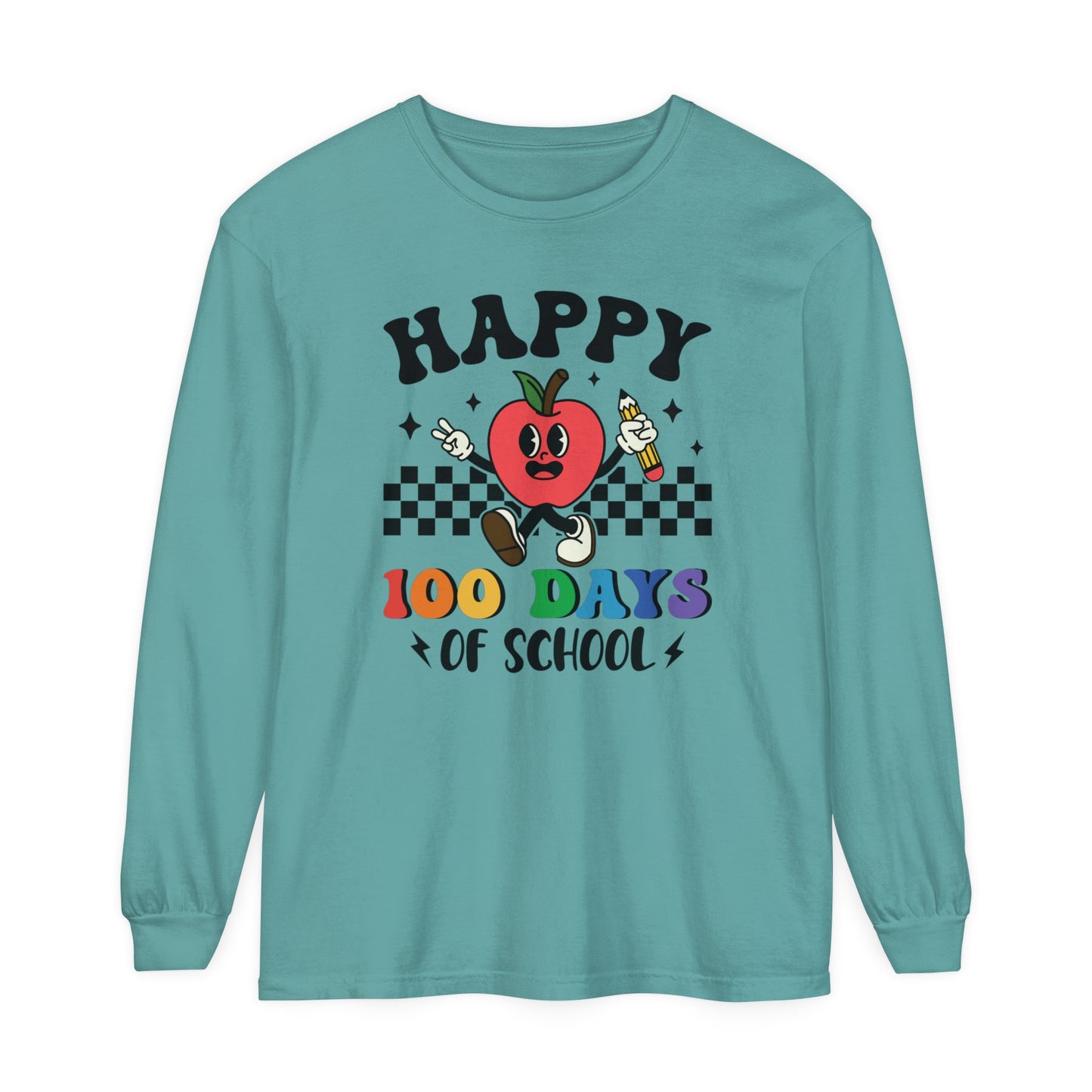 Happy 100 Days Comfort Colors Long Sleeve T-Shirt