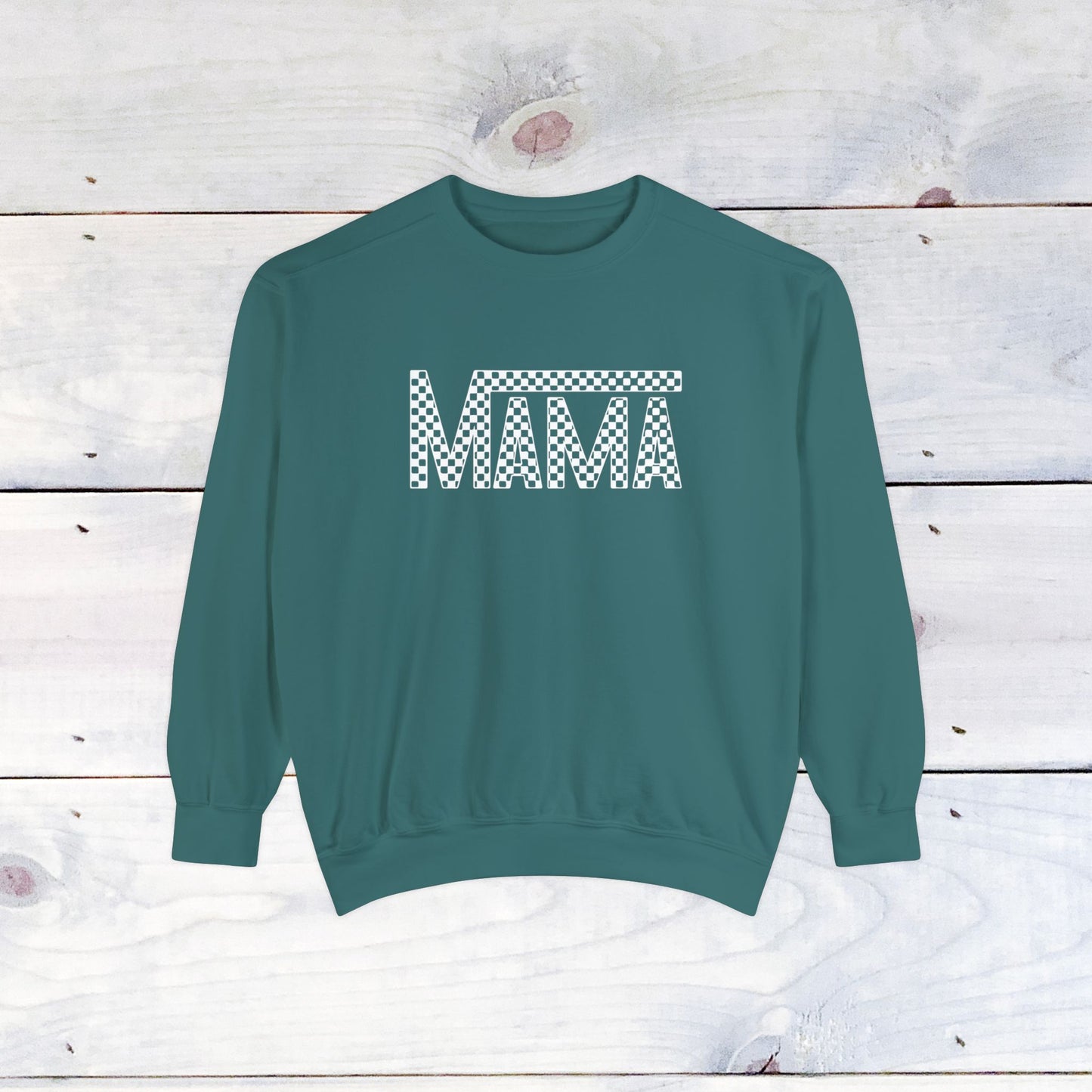 Mama Checkered Comfort Colors Sweater