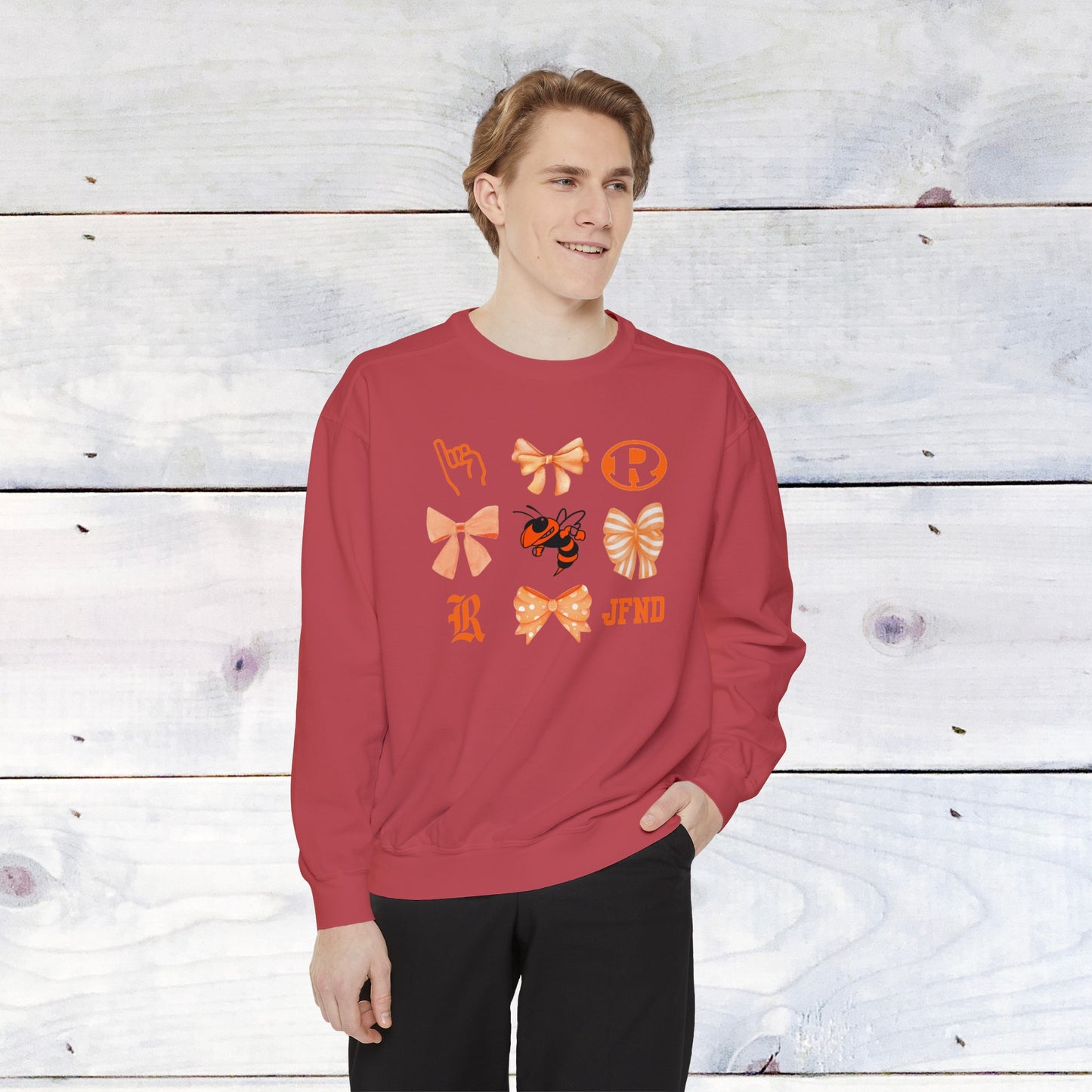 Rockwal Yellowjacket Bow Comfort Colors Sweater