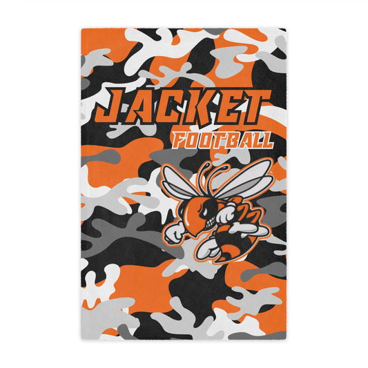Orange & Black Camo Fighting Jacket Football Blanket