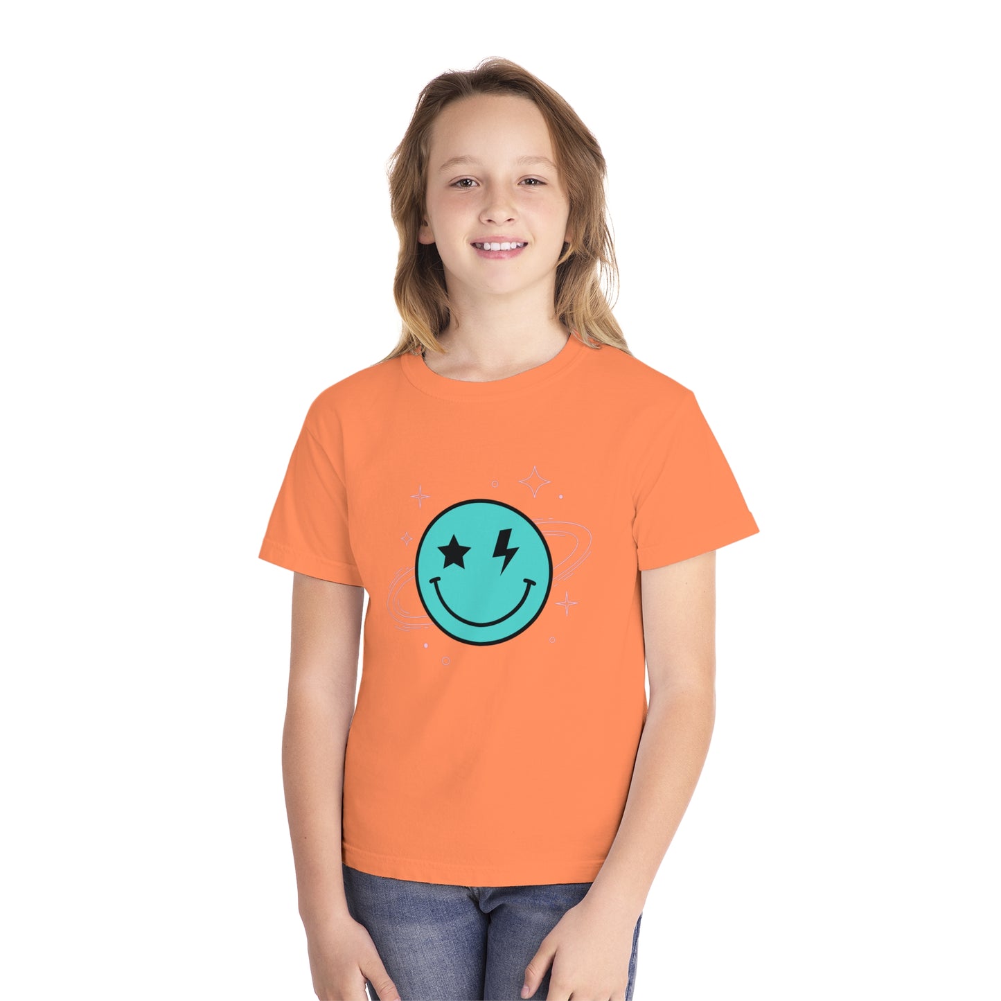 Youth Space Smiley Comfort Colors T-Shirt