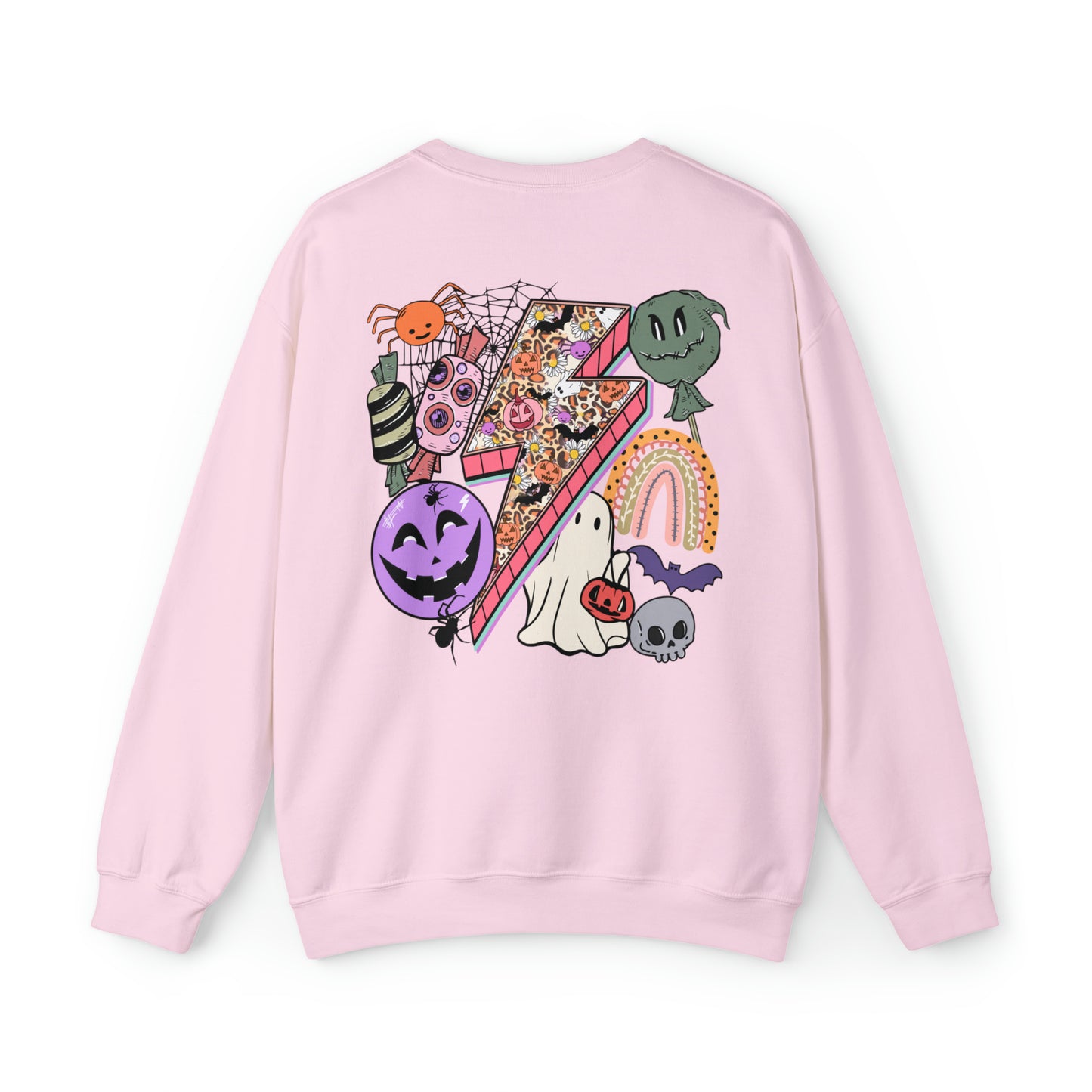 Halloween - Franken Smile Front, Halloween Bolt Back - Sweater / Pullover