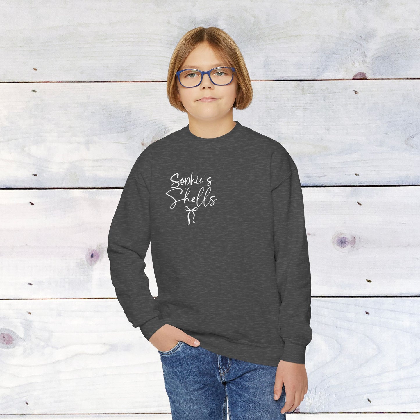 Custom 'Sophie's Shells' Youth Crewneck Sweatshirt