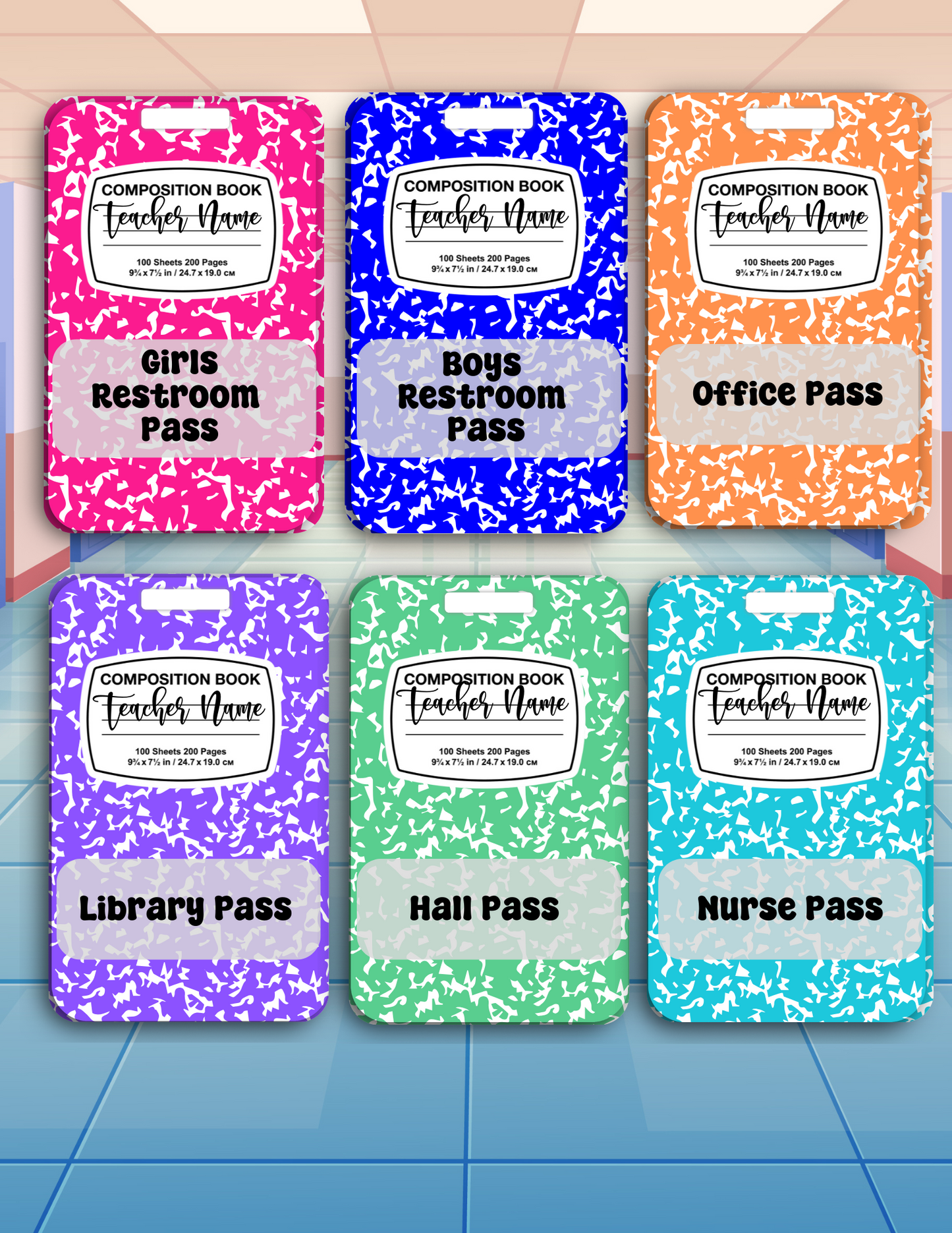 Teacher Hall Pass Set